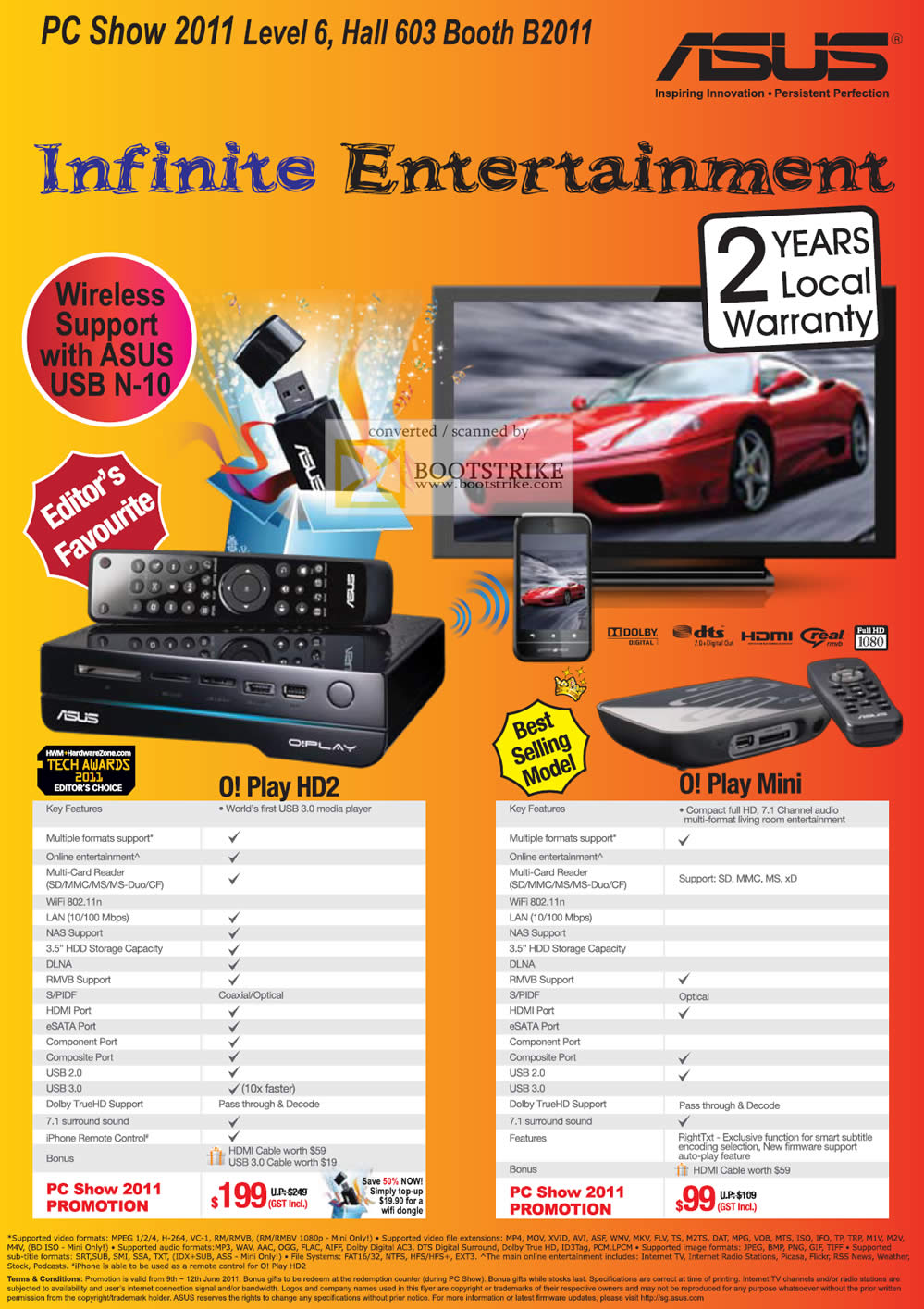 PC Show 2011 price list image brochure of ASUS O! Play Media Player HD2 Mini