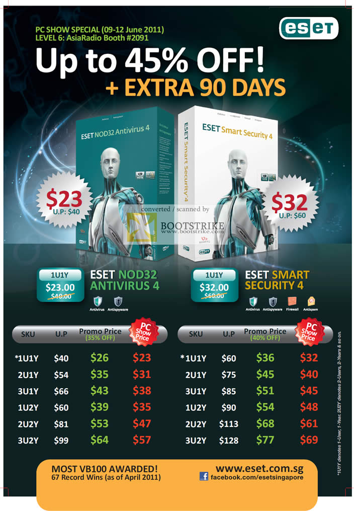 PC Show 2011 price list image brochure of Asia Radio Eset Nod32 Antivirus 4 Smart Security 4