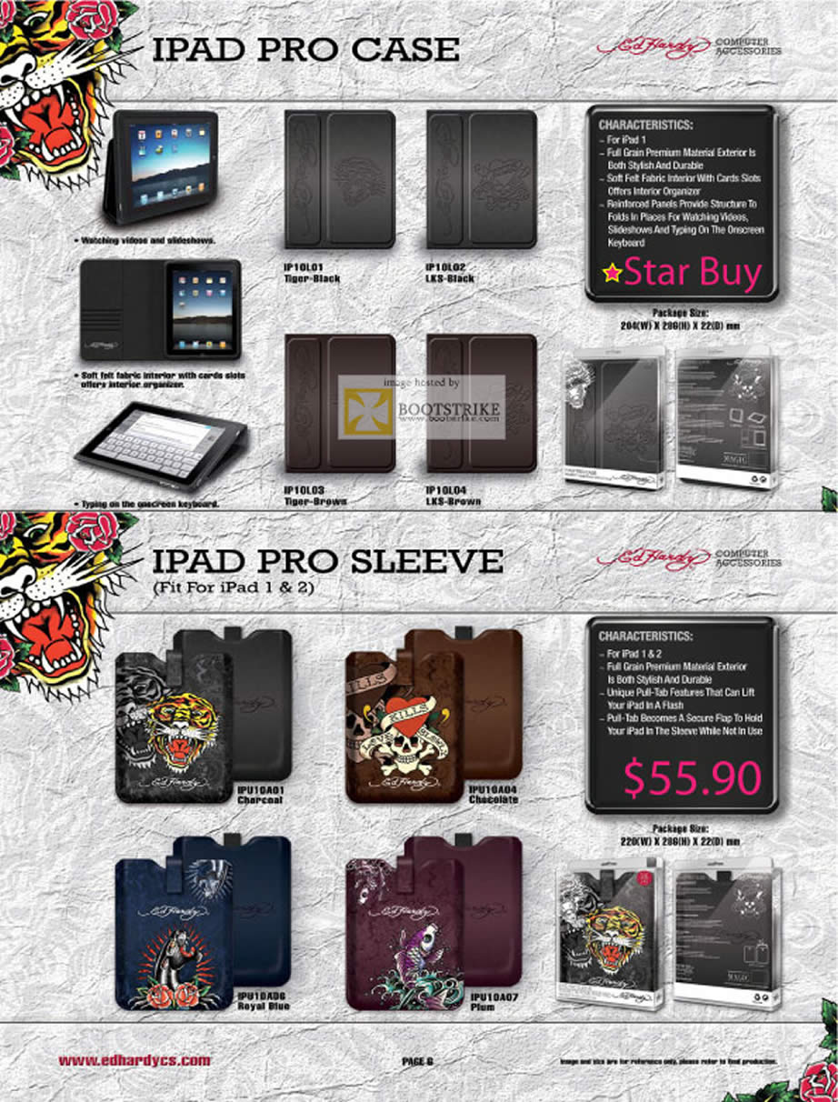 PC Show 2011 price list image brochure of Convergent Ed Hardy IPad Pro Case Sleeve