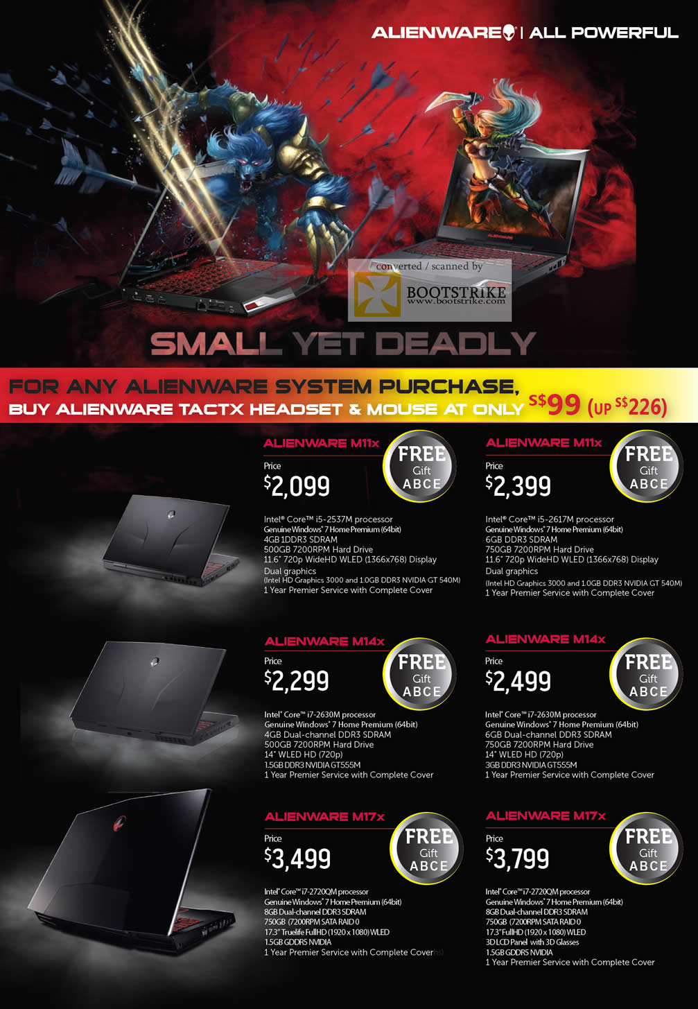 PC Show 2011 price list image brochure of Dell Notebooks Alienware M11x M14x M17x