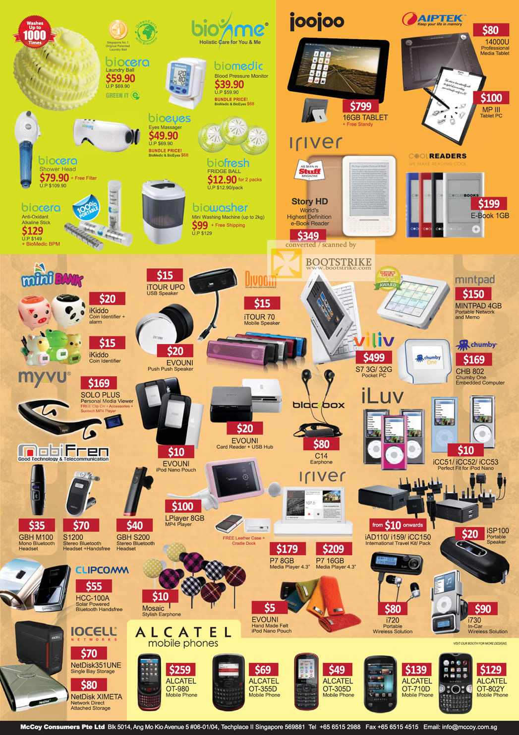 PC Show 2011 price list image brochure of Mccoy Biounme Joojoo Aiptek IRiver Divoom Viliv Mini Bank Myvu MobiFren Blac Box ILuve Iocell Clipcomm Alcatel Mobile Phones Tablet Speaker Dock Bluetooth