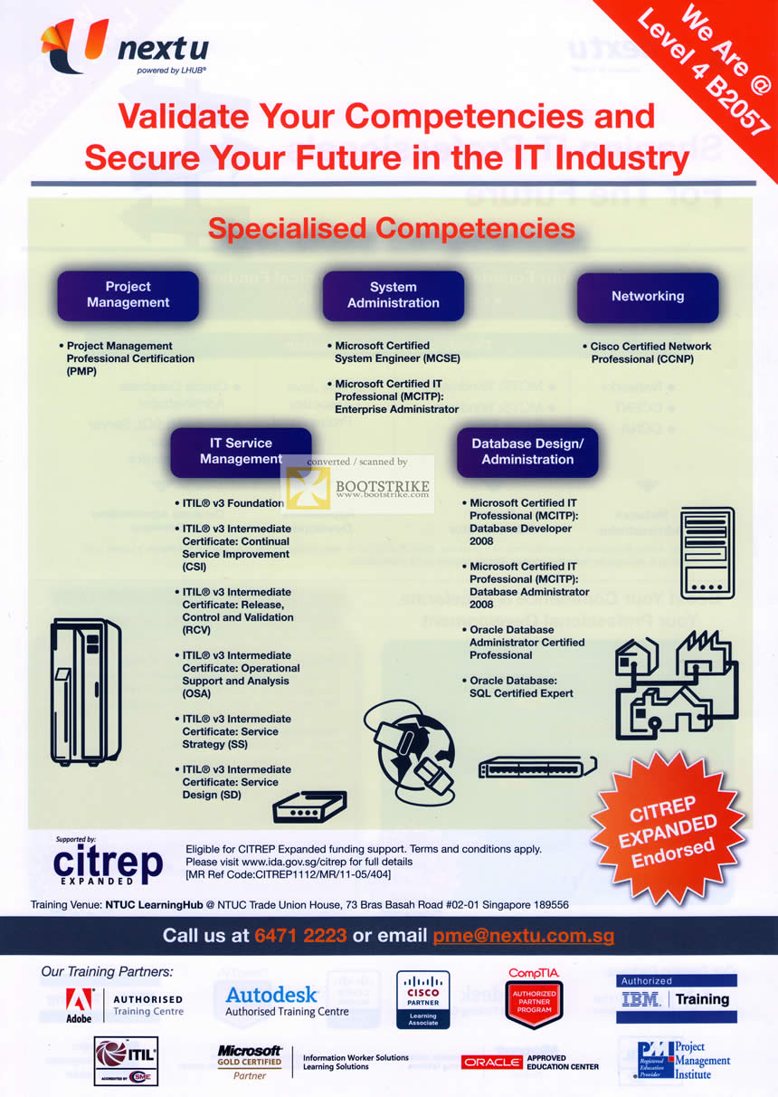 PC Show 2011 price list image brochure of NTUC Nextu Traning PMP MCSE CCNP MCITP ITIL CSI RCV