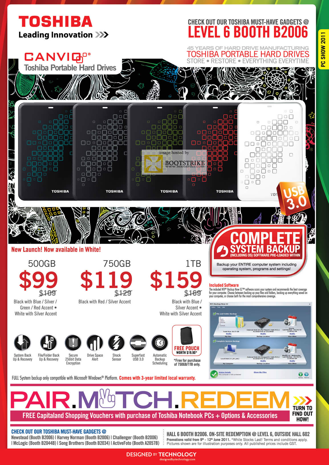 PC Show 2011 price list image brochure of Toshiba External Storage Drive Canvio Portable Hard Drive