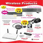 System Tech Ranger Wireless Bluetooth Keyboard Headphone Router 11n USB Adapter Symphony 380