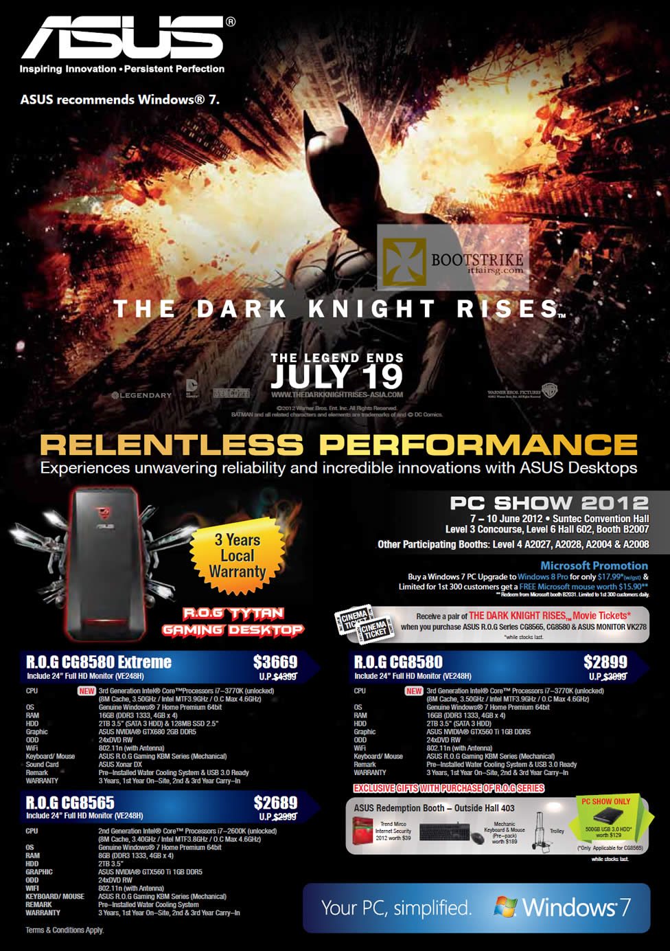 PC SHOW 2012 price list image brochure of ASUS Desktop PC ROG CG8580 Extreme, CG8565, CG8580