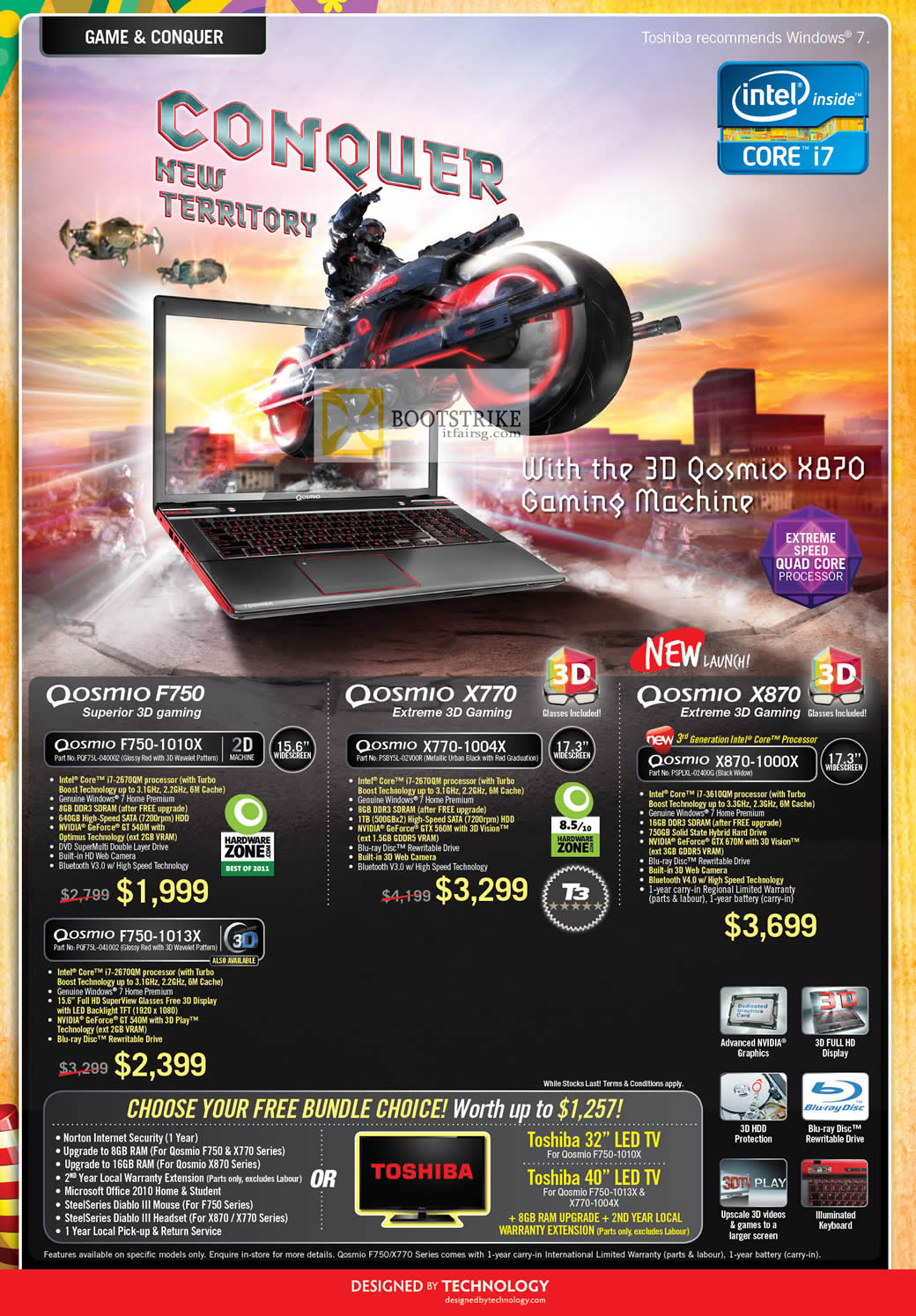 PC SHOW 2012 price list image brochure of Toshiba Notebooks Qosmio F750-1010X, F750-1013X, X770-1004X, X870-1000X