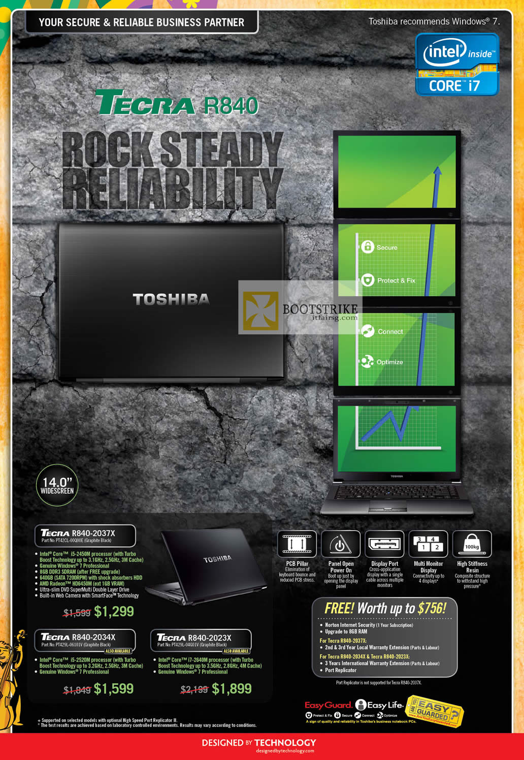 PC SHOW 2012 price list image brochure of Toshiba Notebooks Tecra R840-2037X, R840-2034X, R840-2023X