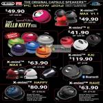 Epicenter X-Mini Capsule Speakers Hello Kitty, Max V1.1, II, Max II, Kai, Happy, Rave