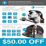 Bluetrek Bluetooth Headset Carbon, MusiCall Wireless Stereo Headset