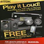 TDK Free XtremeMac In-Charge Sync With Any Life On Record Boombox Purchase