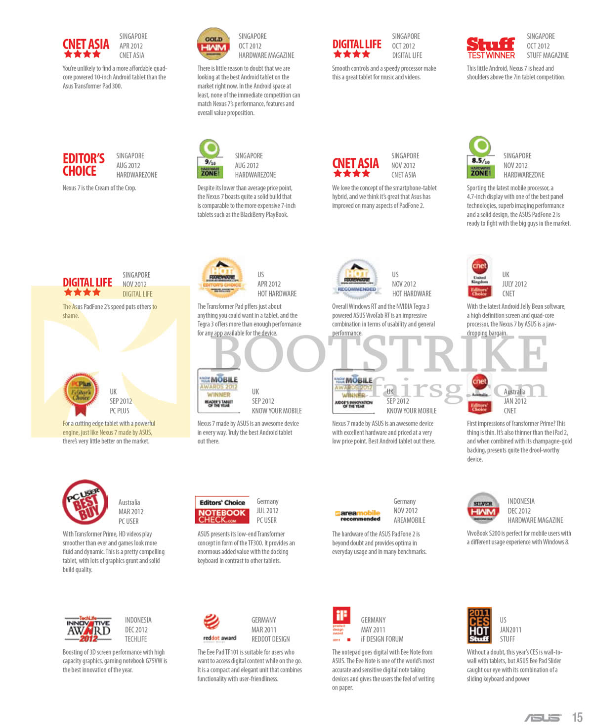 PC SHOW 2013 price list image brochure of ASUS Notebooks Awards, Rankings, Reviews