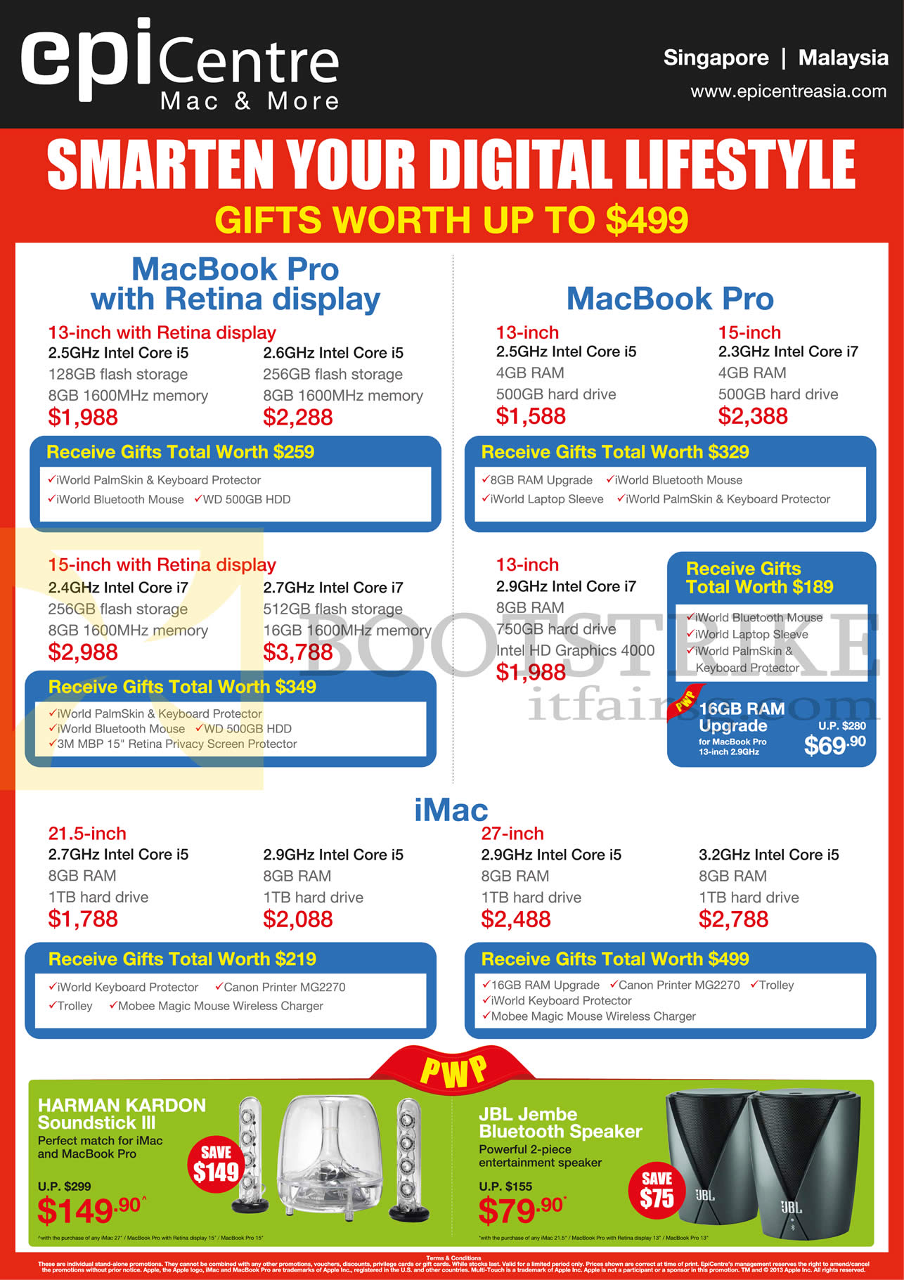 PC SHOW 2013 price list image brochure of EpiCentre Notebooks Apple MacBook Pro, IMac Desktop PC