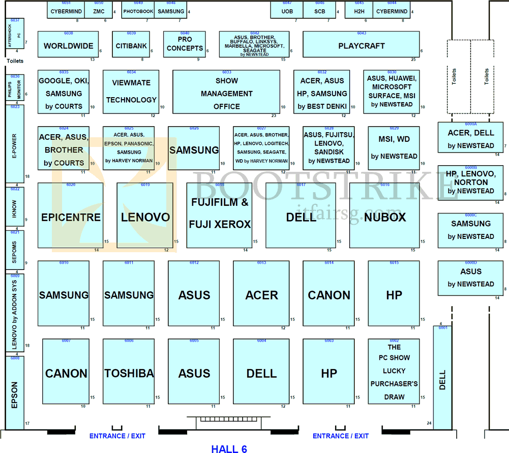 PC SHOW 2013 price list image brochure of Floor Plan Map Hall 6, Singapore Expo PC SHOW 2013