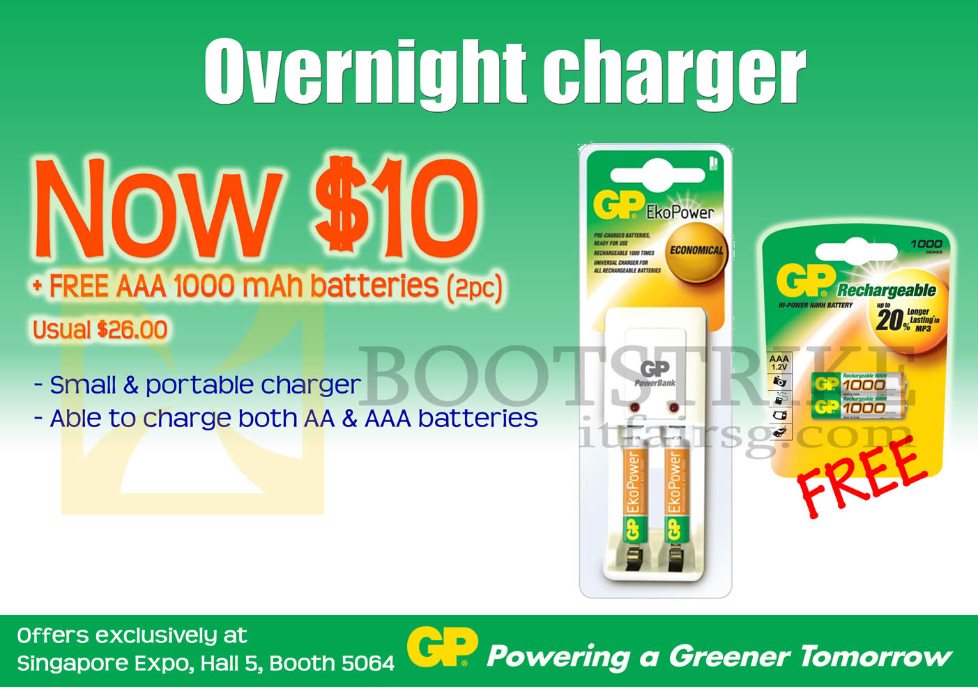 PC SHOW 2013 price list image brochure of GP Battery Overnight Portable Charger