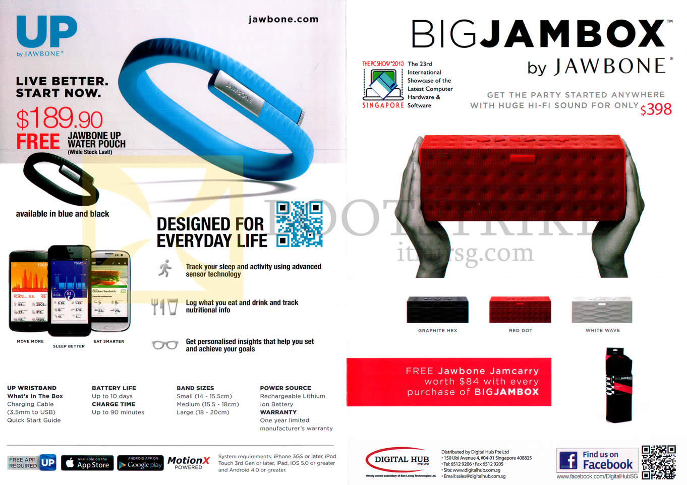 PC SHOW 2013 price list image brochure of Jawbone Up, Big Jambox By Jambone