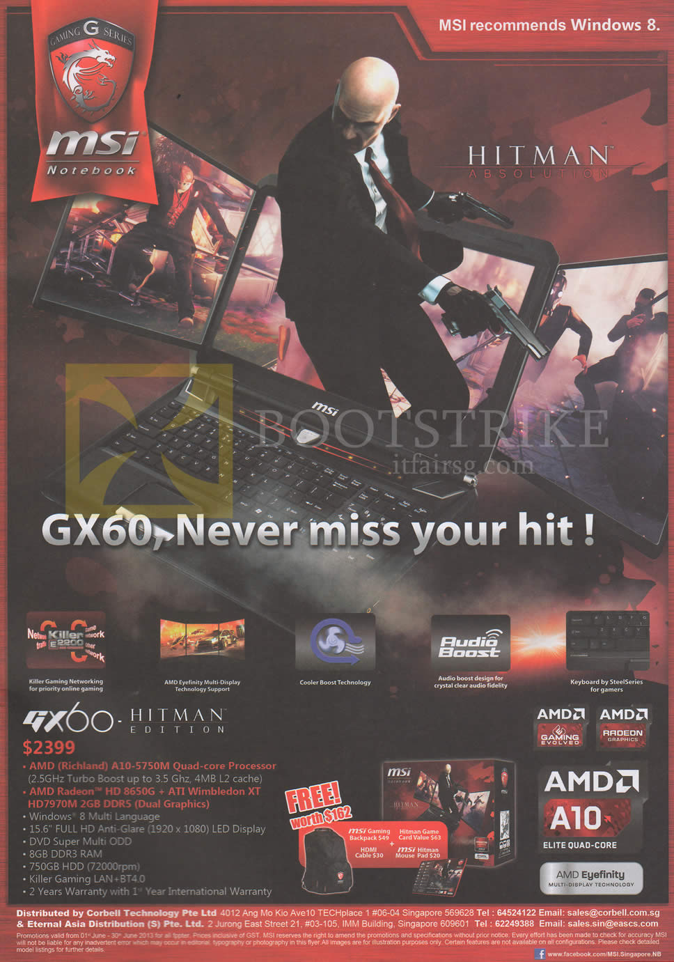 PC SHOW 2013 price list image brochure of MSI Notebook GX60 Hitman Edition