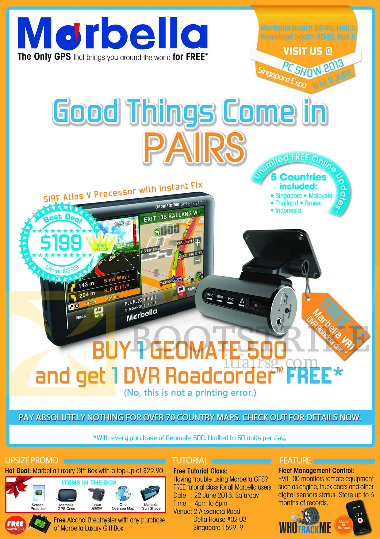 PC SHOW 2013 price list image brochure of Maka GPS Marbella Geomate 500, Upsize Promo, Tutorial