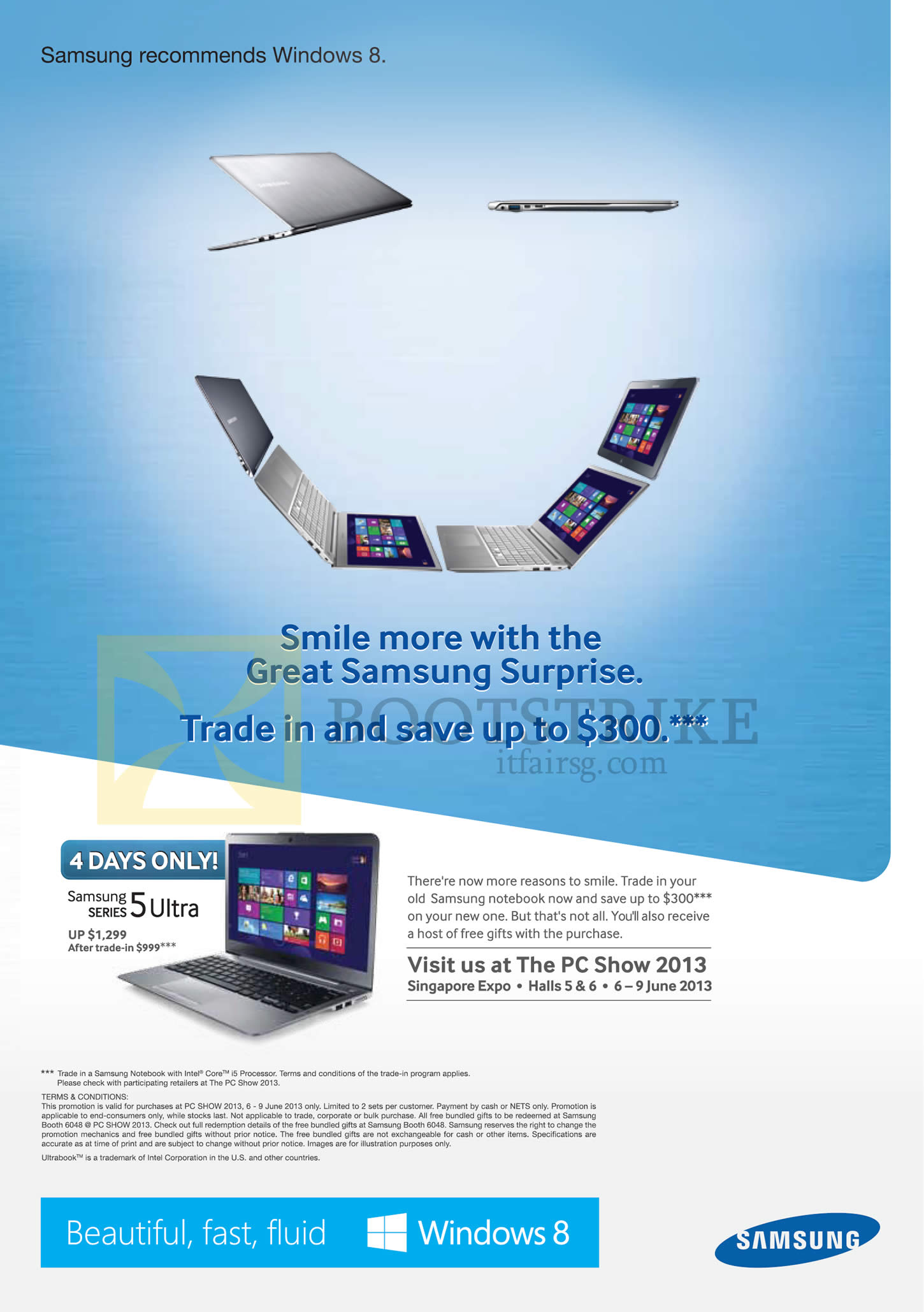 PC SHOW 2013 price list image brochure of Samsung Notebook Series 5 Ultra Trade In