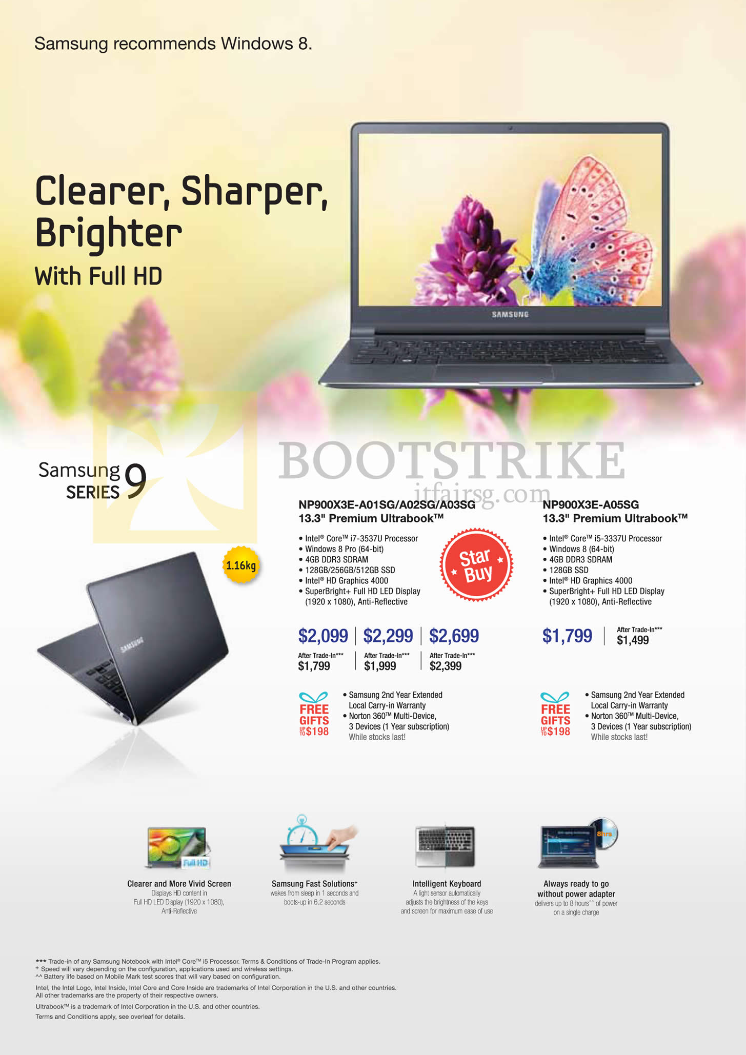 PC SHOW 2013 price list image brochure of Samsung Notebooks Series 9 NP900X3E-A01SG, A02SG, A03SG, A05SG