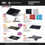 Cooler Master CM Storm Notebook Coolers Ergo, Notepal, I100 A100 I300 L1 X-Pal