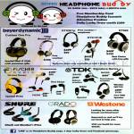 Headphones Beyerdynamic T50p, DTX501p, DTX101iE, DT990, Fischer Audio FA55, TDK BA100, BA200, Shure