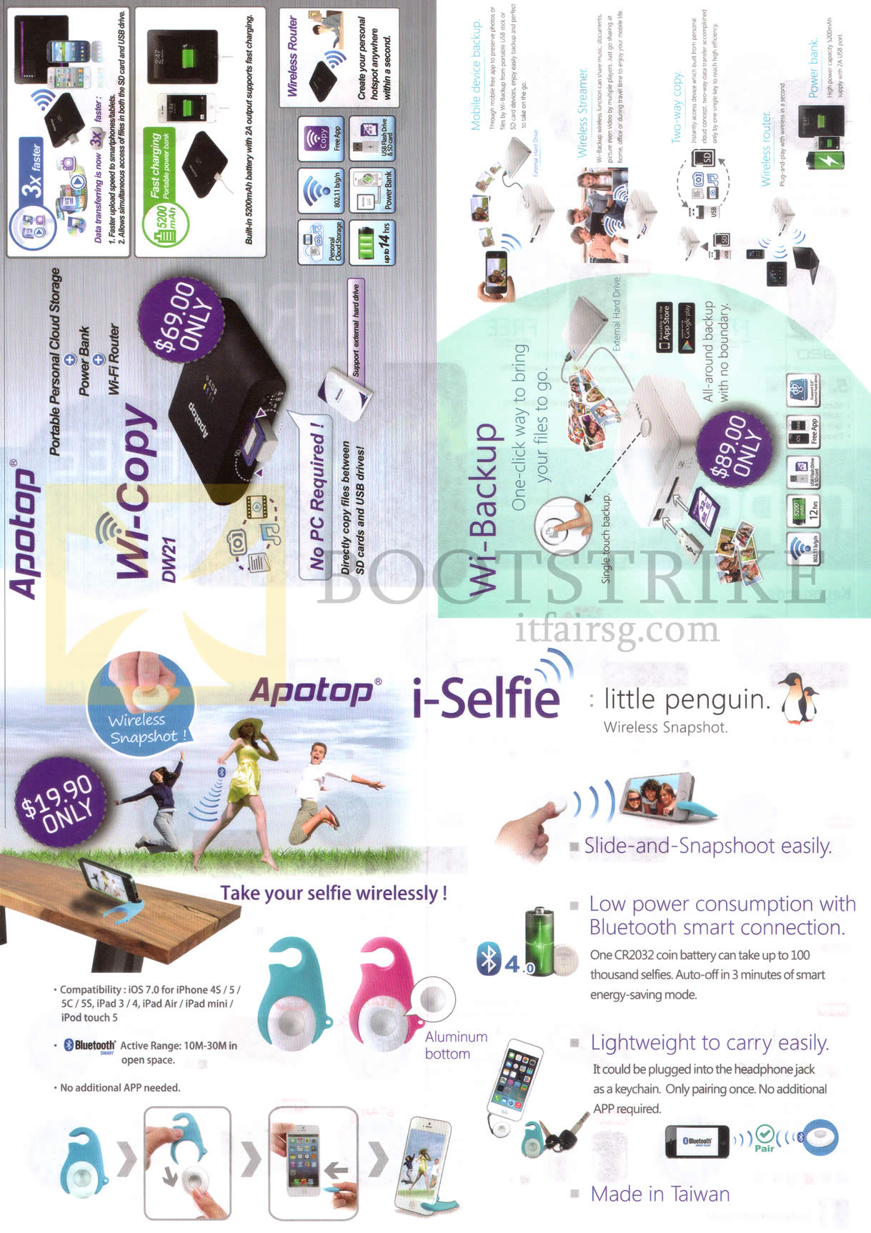 PC SHOW 2014 price list image brochure of Apotop Wi Copy DW21, Wi-Backup, I-Selfie