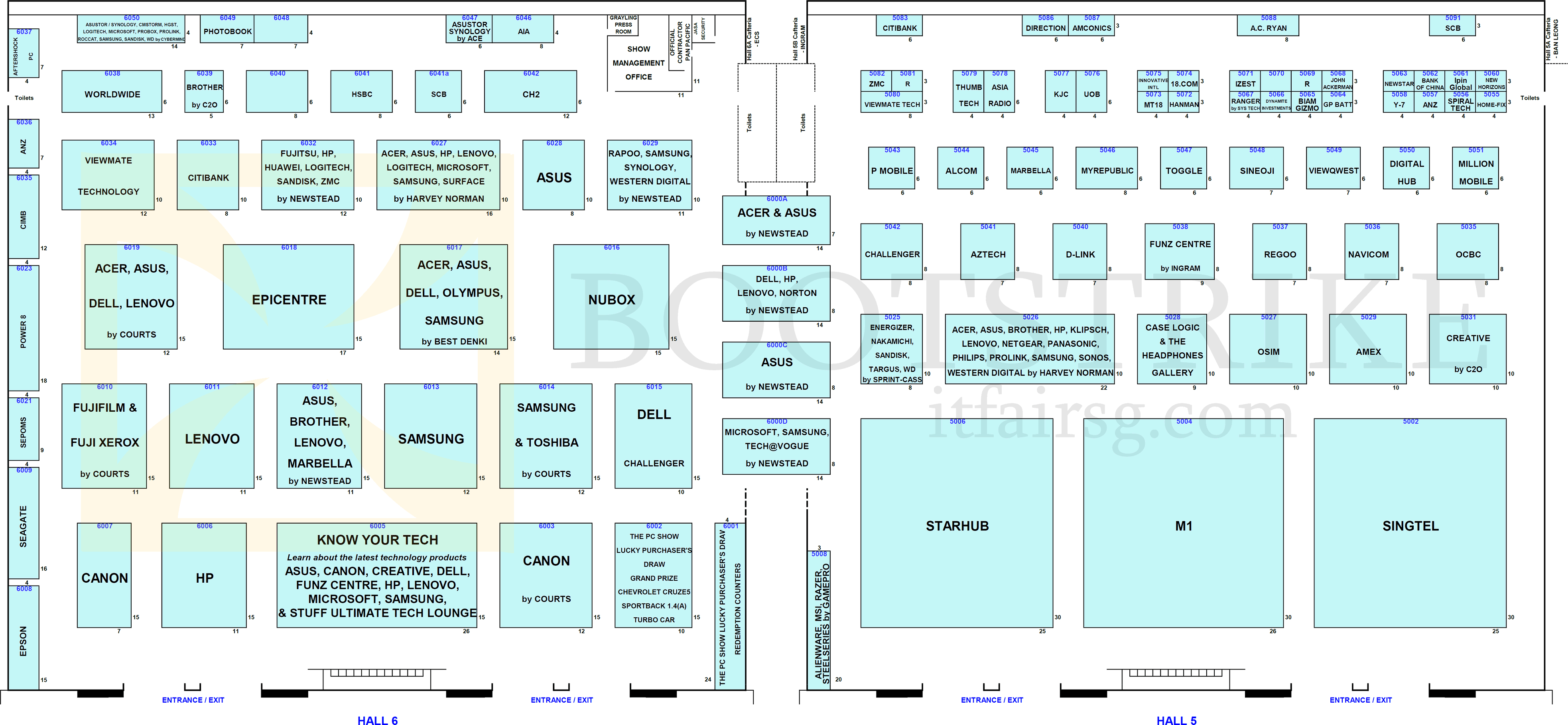 PC SHOW 2014 price list image brochure of Floor Plan Full, Hall 5, Hall 6, PC SHOW 2014