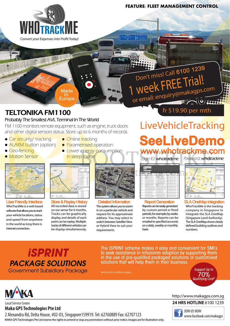 PC SHOW 2014 price list image brochure of Maka GPS Teltonika FM1100 Live Vehicle Tracking