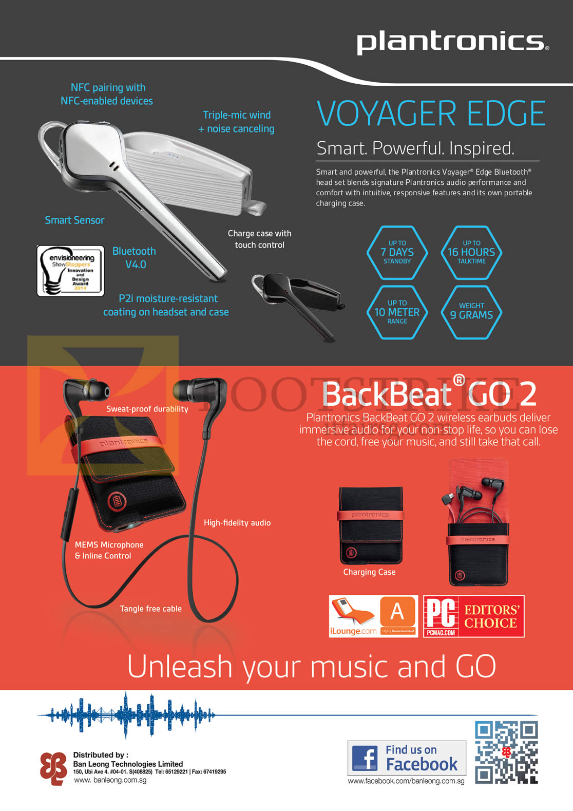 PC SHOW 2014 price list image brochure of Plantronics Voyager Edge, BackBeat Go 2