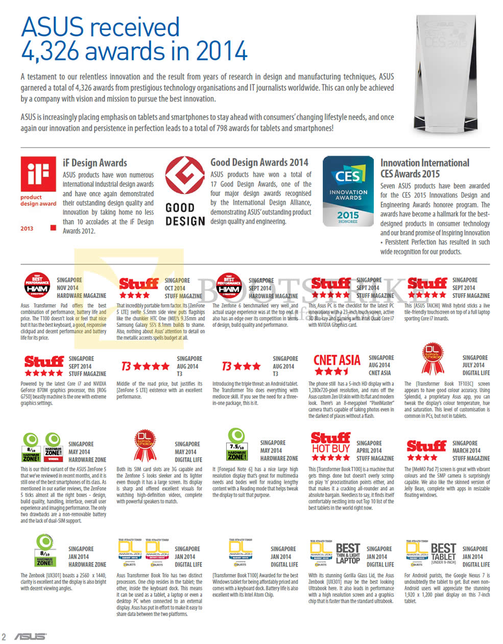 PC SHOW 2015 price list image brochure of ASUS Awards