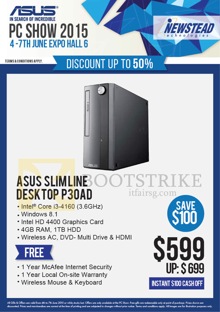 PC SHOW 2015 price list image brochure of ASUS Newstead Desktop PC Slimline P30AD