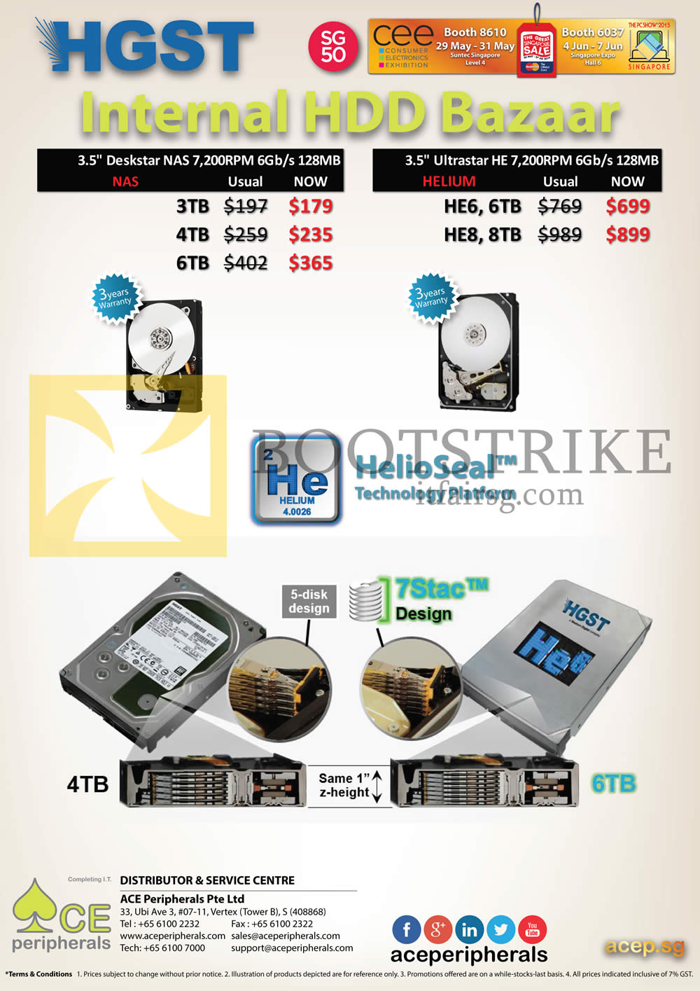 PC SHOW 2015 price list image brochure of Ace Peripherals Internal HDD HGST Deskstar Ultrastar 1TB 2TB 3TB 4TB 5TB 6TB