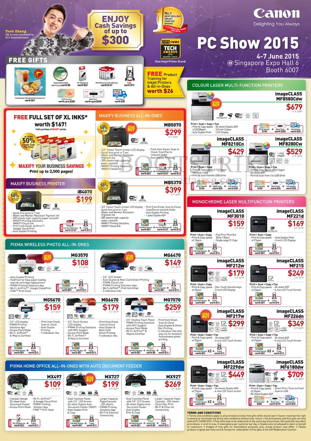 PC SHOW 2015 price list image brochure of Canon Printers Maxify, Pixma, Laser, Wireless, ImageClass