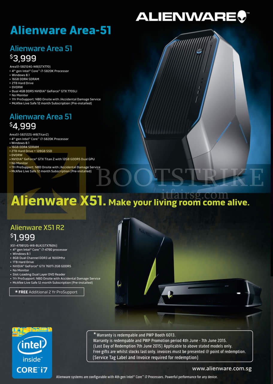 PC SHOW 2015 price list image brochure of Dell Desktop PCs Alienware Area 51, X51 R2