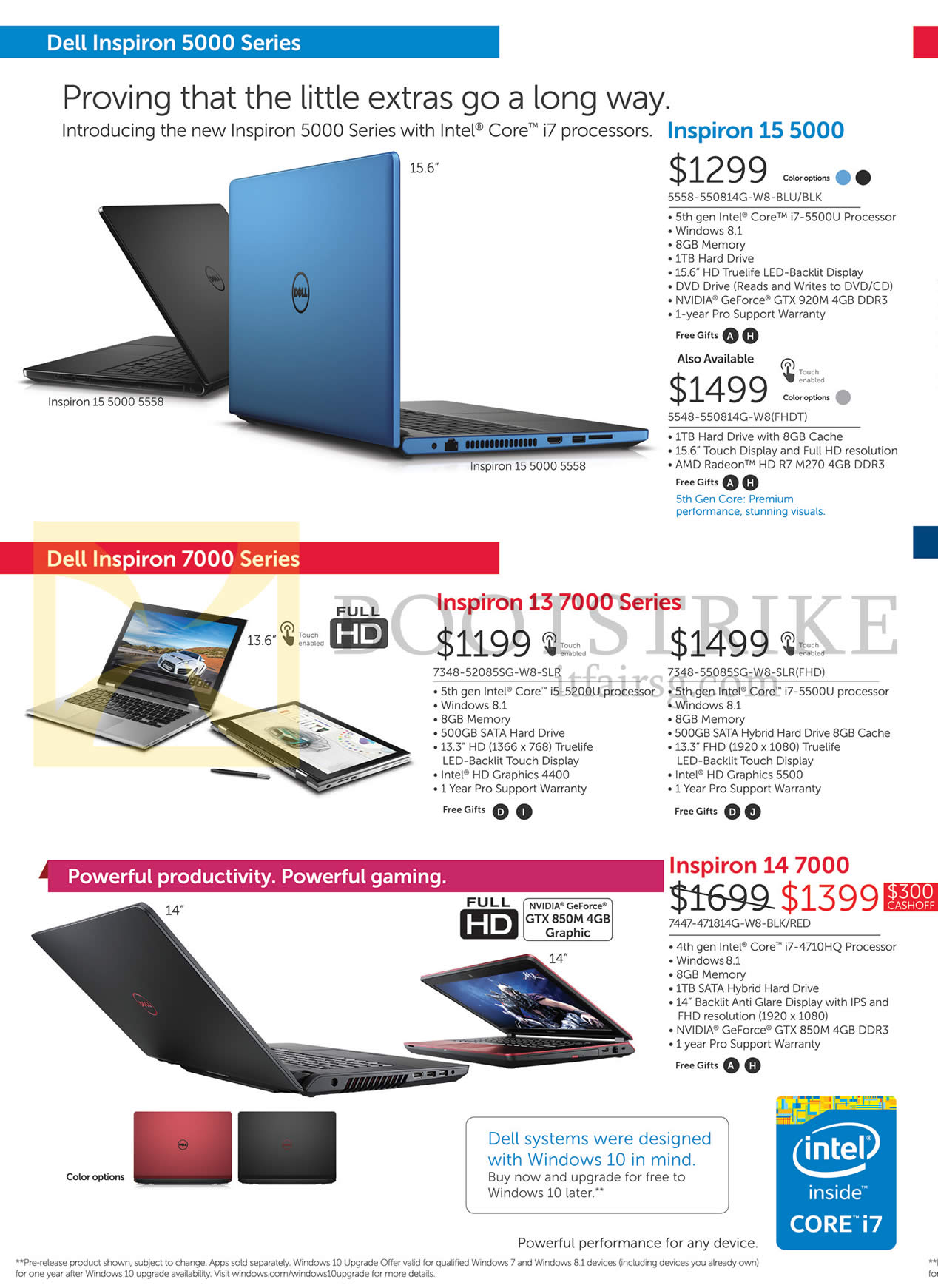 PC SHOW 2015 price list image brochure of Dell Notebooks Inspiron 15 5000, 13 7000, 14 7000 Series