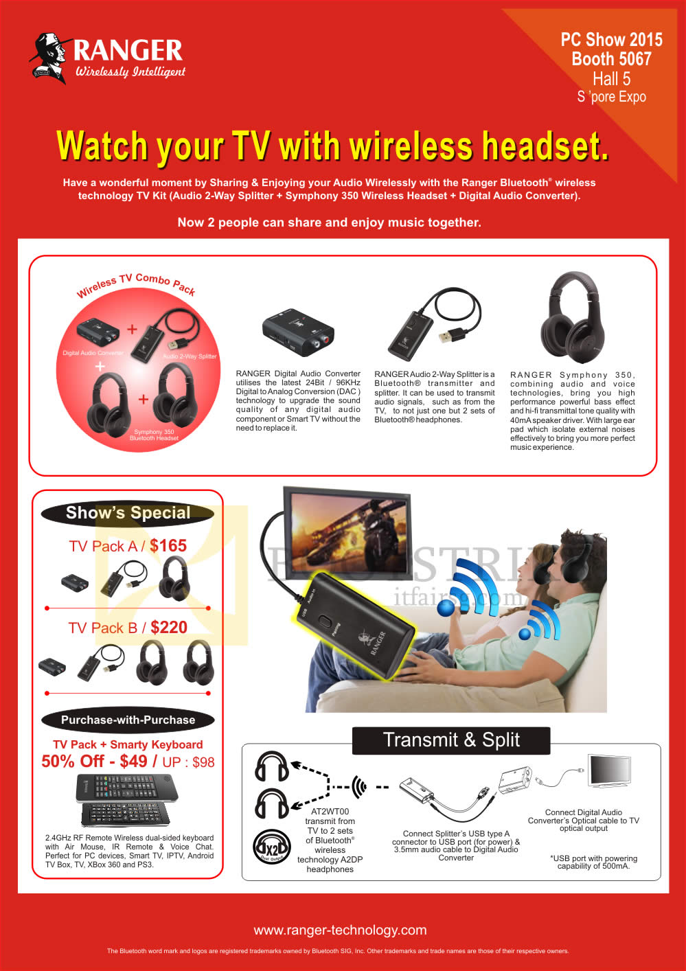 PC SHOW 2015 price list image brochure of Ranger Wireless TV Packs