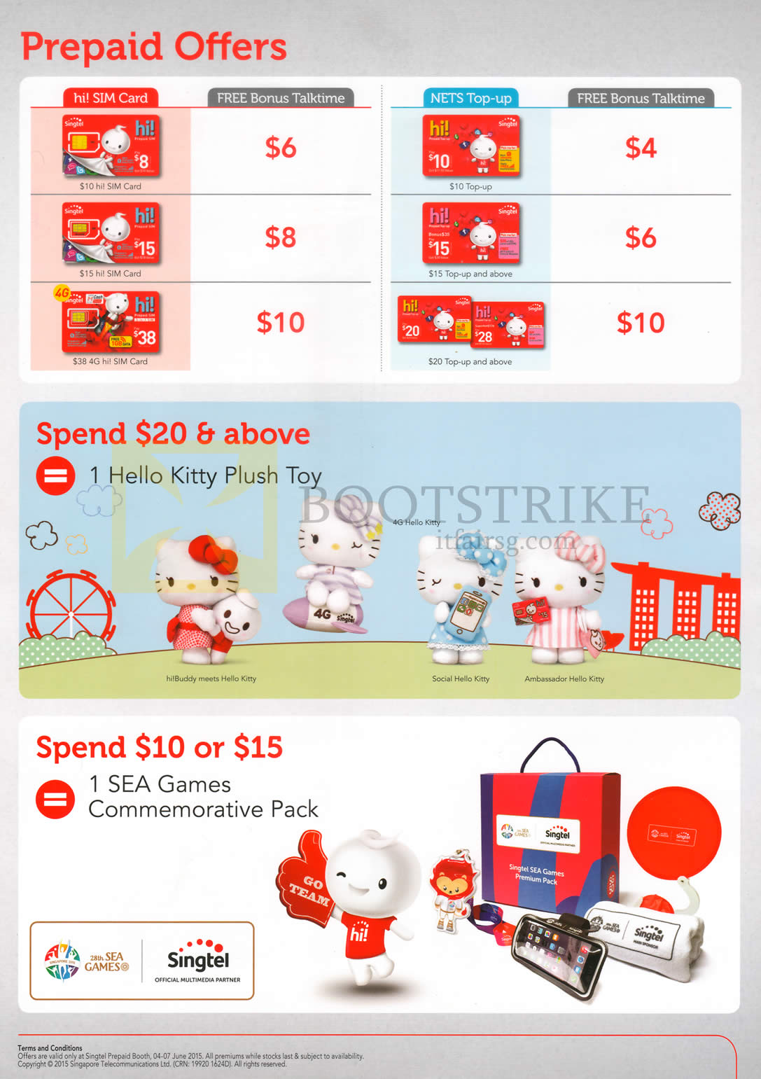 PC SHOW 2015 price list image brochure of Singtel Prepaid SEA Games Commemorative Pack, Hello Kitty