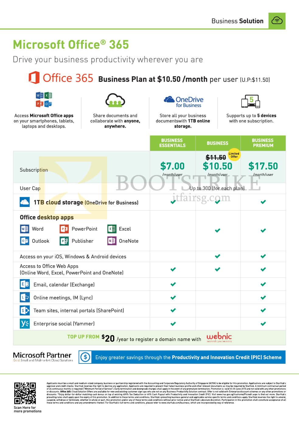 PC SHOW 2015 price list image brochure of Starhub Business Office 365 Plan