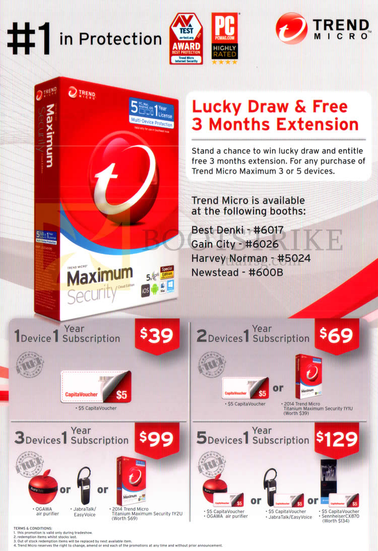 PC SHOW 2015 price list image brochure of Trend Micro Maximum Security Software Devices