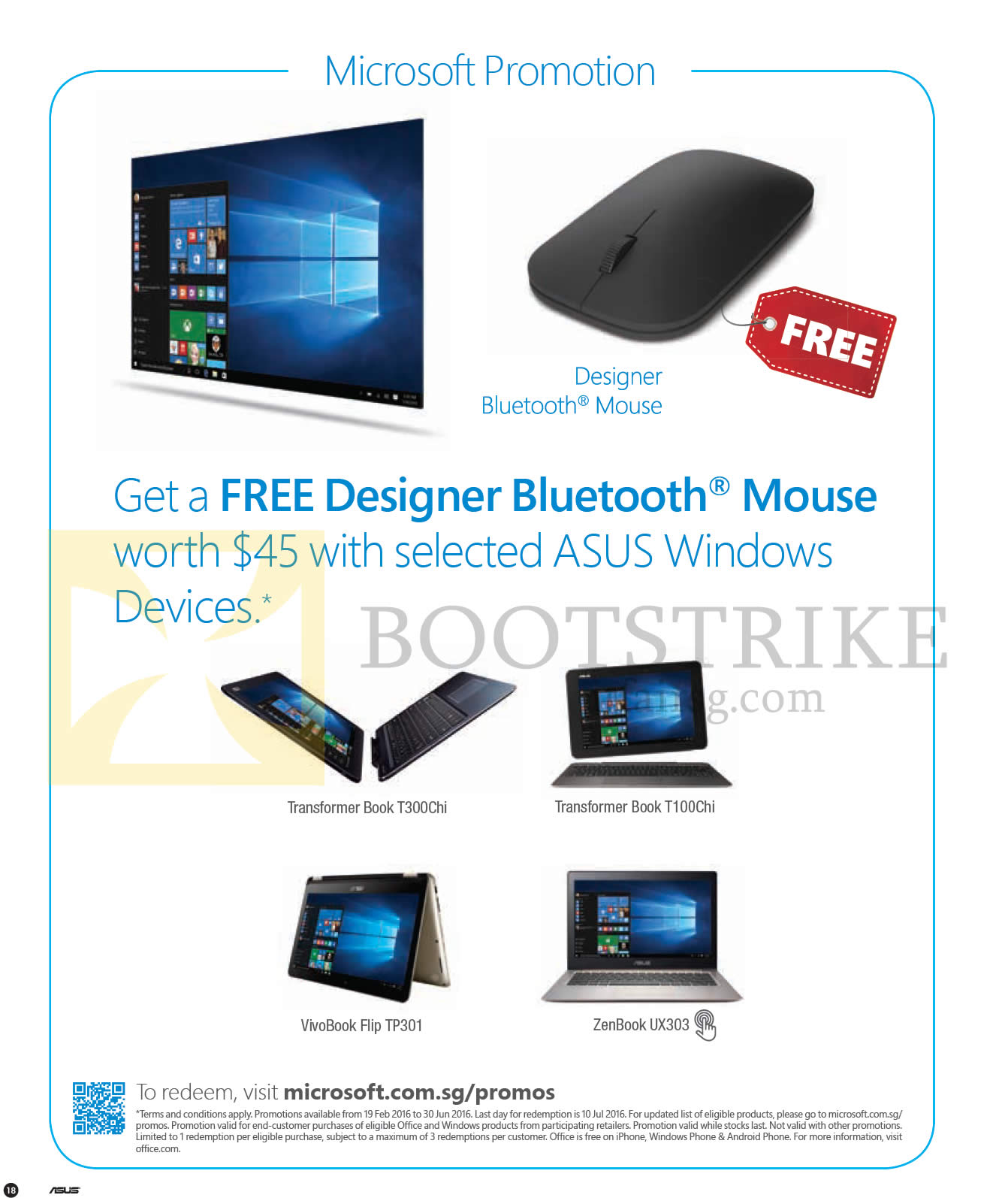 PC SHOW 2016 price list image brochure of ASUS Microsoft Promotion Free Designer Bluetooth Mouse With Selected Windows Devices