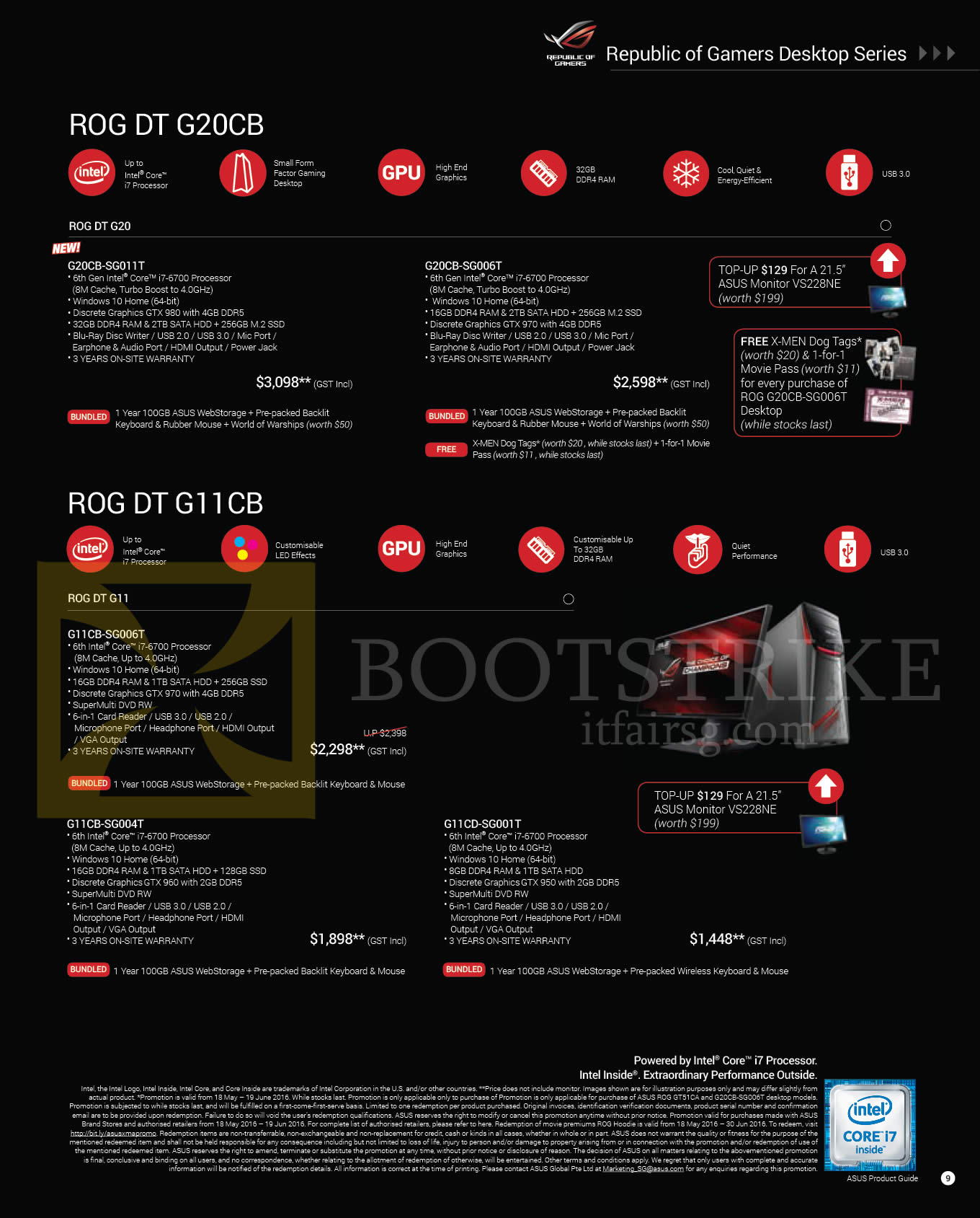 PC SHOW 2016 price list image brochure of ASUS Notebooks ROG DT G20CB Series G20CB-SG011T, G20CB-SG006T, G11CB-SG006T, G11CB-SG004T, G11CD-SG001T