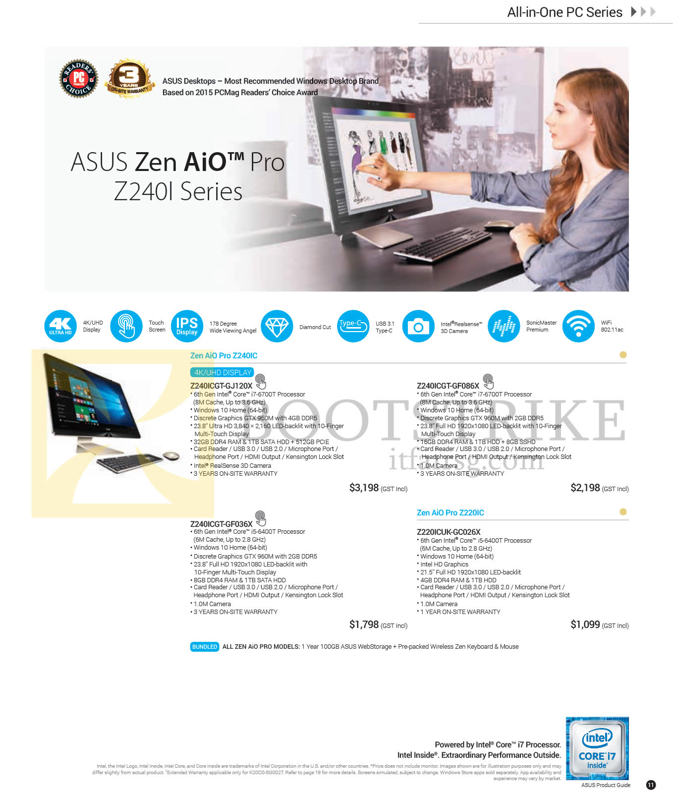 PC SHOW 2016 price list image brochure of ASUS Notebooks Zen AiO Pro Z240I Series, Z240ICGT-GJ120X, Z240ICGT-GF086X, Z240ICGT-GF036X, Z220ICUK-GC026X