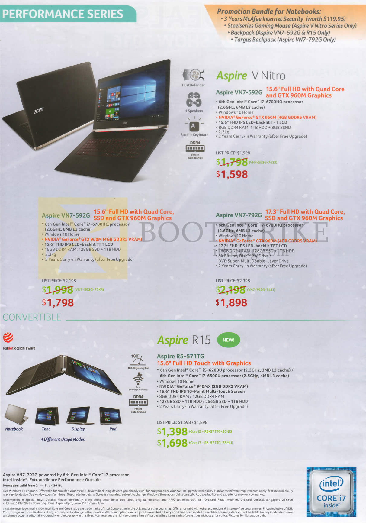 PC SHOW 2016 price list image brochure of Acer Notebooks Aspire V Nitro VN7-592G, 792G, R15 R5-571TG