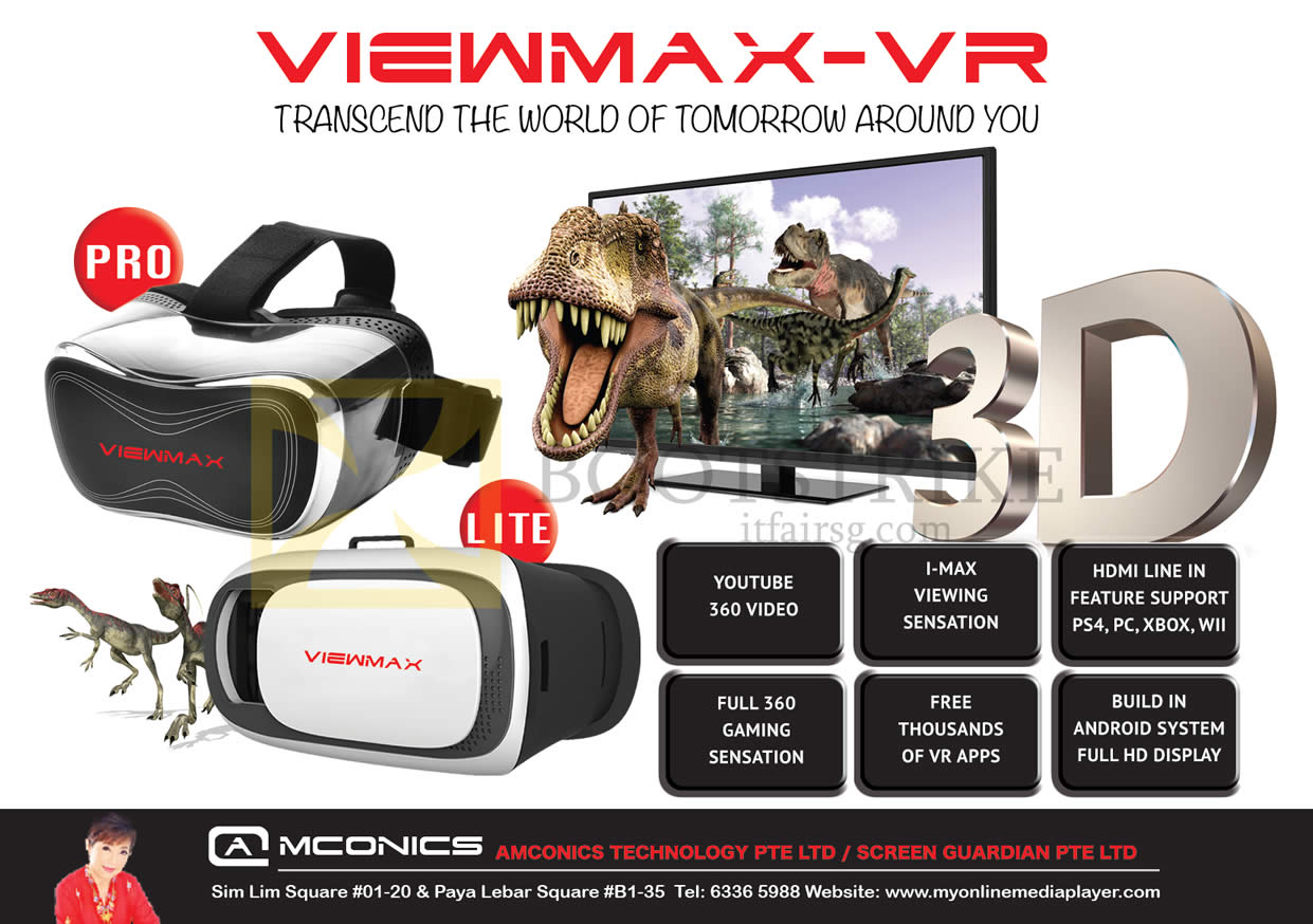 PC SHOW 2016 price list image brochure of Amconics Viewmax-VR Pro, Lite