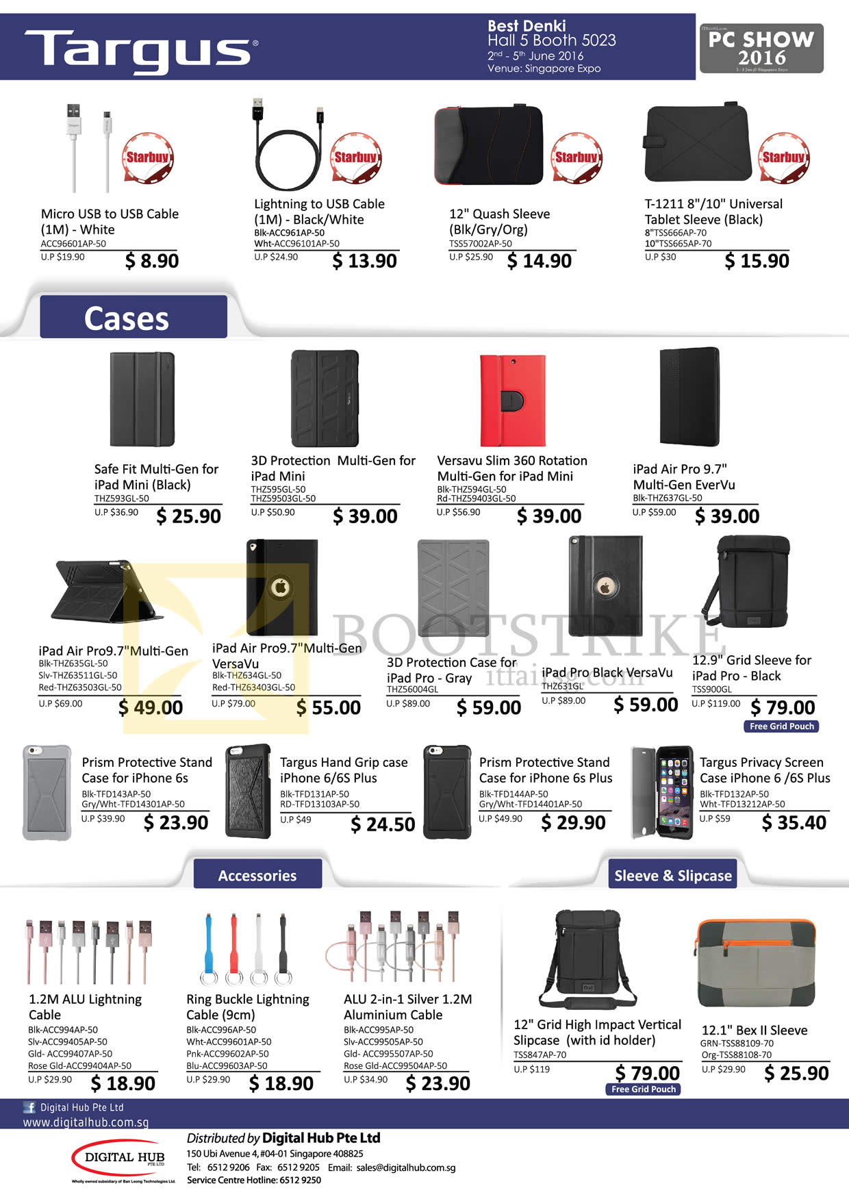 PC SHOW 2016 price list image brochure of Best Denki Targus Cases, Accessories, Sleeve, Slipcase