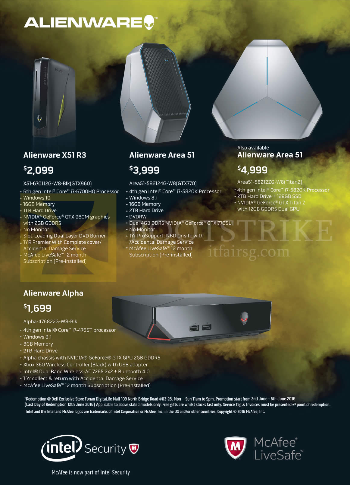 PC SHOW 2016 price list image brochure of Dell Notebook Alienware X51 R3, Area 51, Alpha