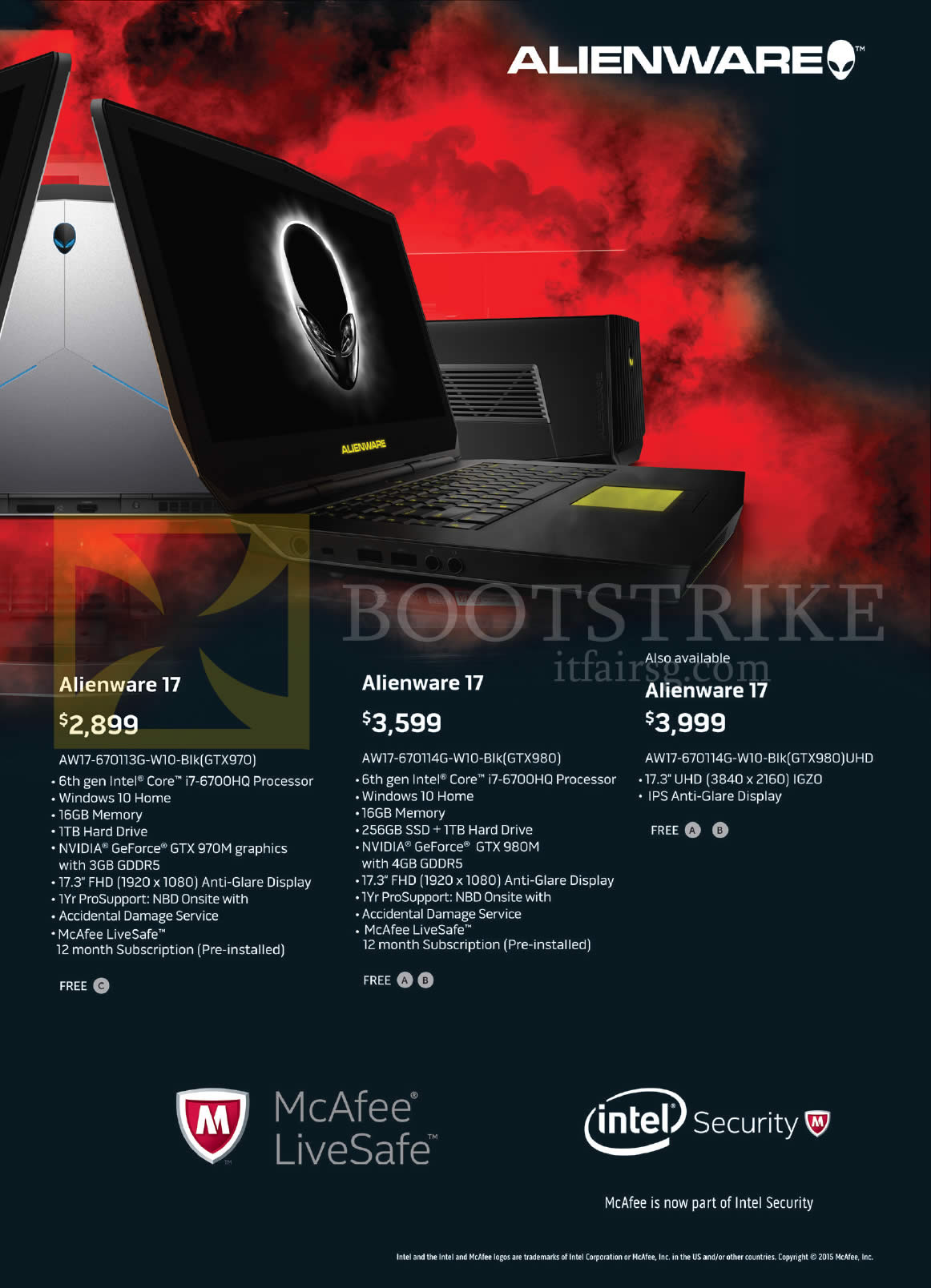 PC SHOW 2016 price list image brochure of Dell Notebooks Alienware 17 AW17-670113G-W10-Blk, 670114G-W10-Blk, 670114G-W10-Blk