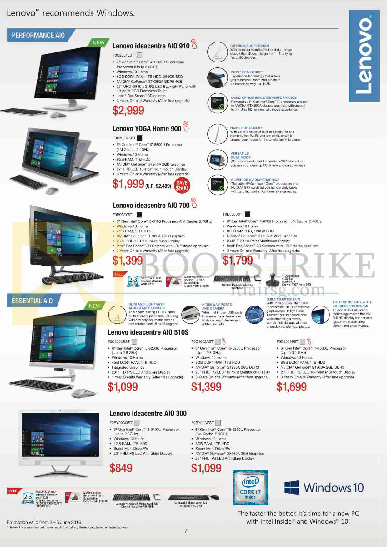 PC SHOW 2016 price list image brochure of Lenovo Desktop PC AIO Ideacentre AIO 910, Yoga Home 900, AIO 700, AIO 510S, AIO 300