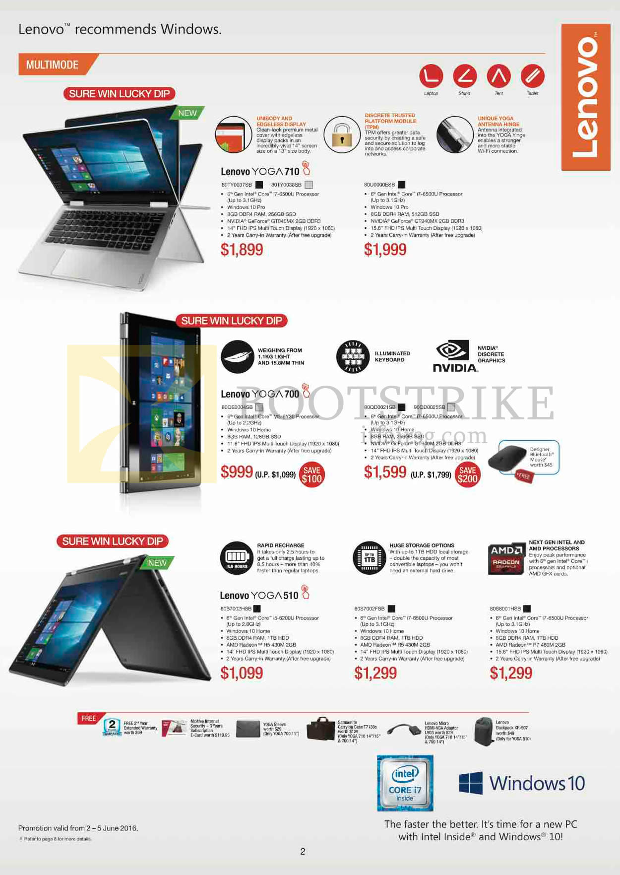 PC SHOW 2016 price list image brochure of Lenovo Notebooks Yoga 710, Yoga 700, Yoga 510