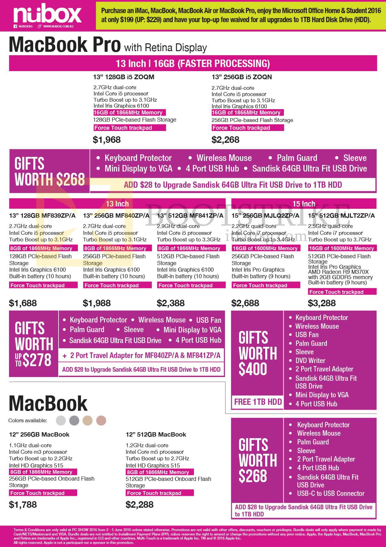 PC SHOW 2016 price list image brochure of Nubox Apple Macbook Pro With Retina Display Notebook Macbook